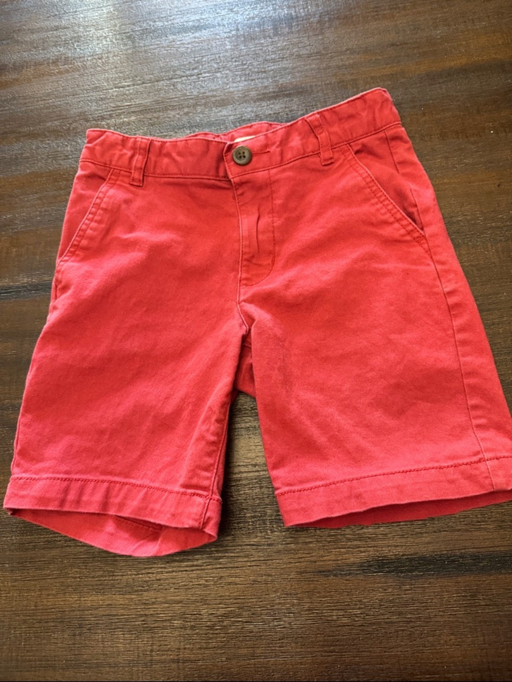 Kids Red Cotton Chino Shorts Size 7